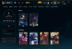 Prata 3 com 85 Champs e 6 Skins - League of Legends LOL