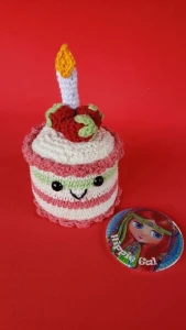 Mini Bolo Amigurumi Crochê - Artesanato e Personalizados