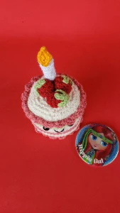Mini Bolo Amigurumi Crochê - Artesanato e Personalizados