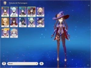 Conta upada com Mona, Xingling e outros - Genshin Impact