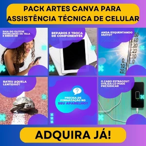 Pack Artes Canva Assistência Técnica Celular – 100 Templates - Outros