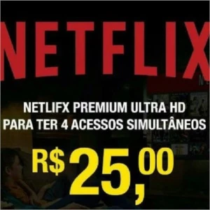 Netflix 30 dias 4 telas 25 reais - Assinaturas e Premium