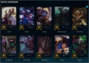 Conta br, s10 d4, pool de jg, winrate 62% (W137/85L) - League of Legends LOL