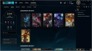 Conta League of Legends 599 skins LOL