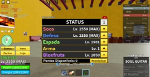 Conta de Blox fruit contas level 2550 [level maximo] - Roblox