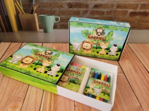Kit Colorir e Modelar Safari com Caixinha Maleta - Artesanato e Personalizados