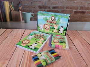 Kit Colorir e Modelar Safari com Caixinha Maleta - Artesanato e Personalizados