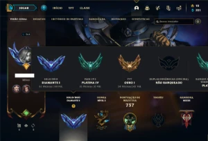 Conta D1 com TODOS os champs e 442 Skins + 17 Prestigios - League of Legends LOL