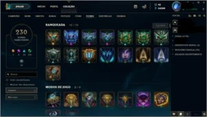 215 SKINS,D4 SOLO/DUO E FLEX,CONTEM E-MAIL,CONTA DESDE O N.A - League of Legends LOL