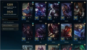 Conta Lol Platina 4 com todos champs/eternos, 160 skins, - League of Legends