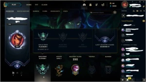 Conta PLAT I Borda Diamond LVL 206 - League of Legends LOL