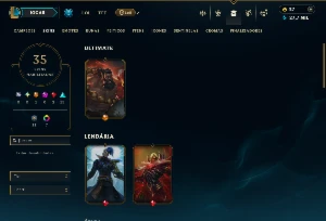 Bronze 2 com 120 Champs e 35 Skins ( Mais de 250 Jogos ) - League of Legends LOL