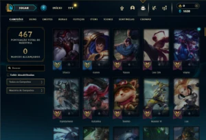 Conta Unranked com 150 Champs e 74 Skins ( JG / TOP / MID ) - League of Legends LOL