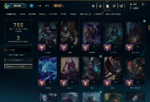 Unranked com TODOS os Champs e 178 Skins +1 Rara + Icones - League of Legends LOL
