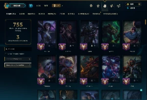 Unranked com TODOS os Champs e 178 Skins +1 Rara + Icones - League of Legends LOL