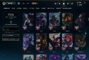 Unranked com TODOS os Champs e 178 Skins +1 Rara + Icones - League of Legends LOL