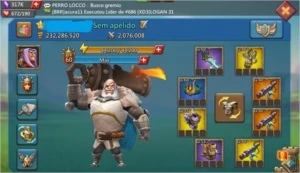 Conta Lords Mobile 230M, T4, 300D de Acc, Pacto 4, 270k Gem