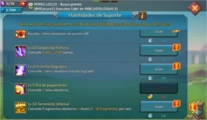 Conta Lords Mobile 230M, T4, 300D de Acc, Pacto 4, 270k Gem