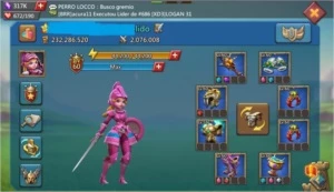 Conta Lords Mobile 230M, T4, 300D de Acc, Pacto 4, 270k Gem