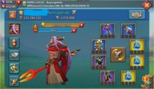 Conta Lords Mobile 230M, T4, 300D de Acc, Pacto 4, 270k Gem