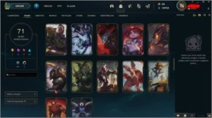 Conta league of legends Platina 3 com 71 skins LOL