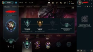 Conta league of legends Platina 3 com 71 skins LOL