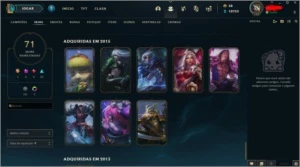 Conta league of legends Platina 3 com 71 skins LOL