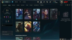 Conta league of legends Platina 3 com 71 skins LOL