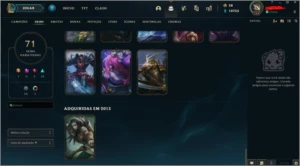 Conta league of legends Platina 3 com 71 skins LOL