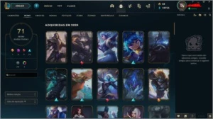 Conta league of legends Platina 3 com 71 skins LOL