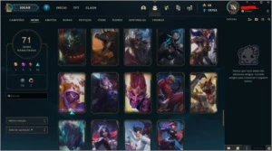 Conta league of legends Platina 3 com 71 skins LOL
