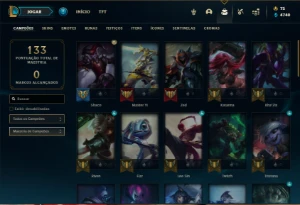 Conta Platina 1 com 50 Champs e 14 Skins ( 6 Vitoriosas ) - League of Legends LOL