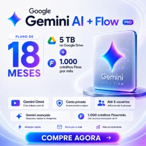 ​⚡ Gemini Pro 18 Meses + 5Tb Drive 30 dias de garantia - Inteligência Artificial
