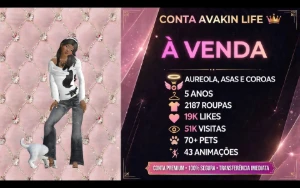 Conta Avk - Nível 49 - Mista - 5 Anos - Avakin Life