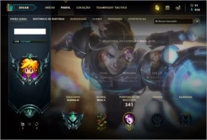 Nvl. 174 - Platina 3/Falta 1 Champ/91 Skins - League of Legends LOL