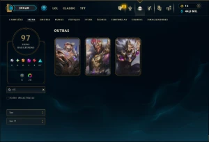 Ouro 4 com 115 Champs e 97 Skins +1 Prestigio ( MID / ADC ) - League of Legends LOL
