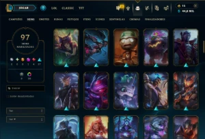 Ouro 4 com 115 Champs e 97 Skins +1 Prestigio ( MID / ADC ) - League of Legends LOL
