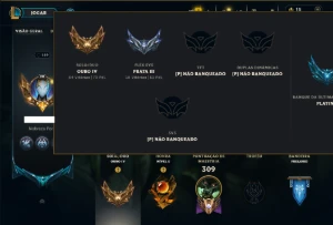 Ouro 4 com 115 Champs e 97 Skins +1 Prestigio ( MID / ADC ) - League of Legends LOL