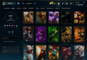 Ouro 4 com 115 Champs e 97 Skins +1 Prestigio ( MID / ADC ) - League of Legends LOL