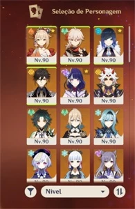 Conta AR 60 com 18 personagens t5 e 7 armas t5 - Genshin Impact