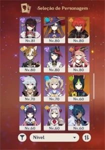 Conta AR 60 com 18 personagens t5 e 7 armas t5 - Genshin Impact