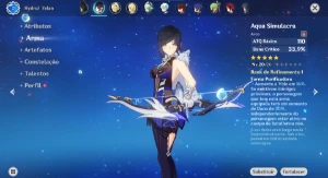 AR 45 Yelan c1 + Aqua Simulacra e Mais - Genshin Impact