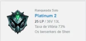 CONTA LOL PLAT 2 PULANDO LIGA (36W - 13L) - League of Legends