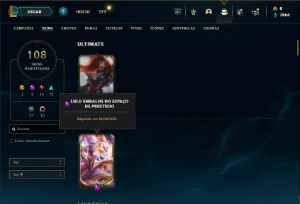 Ferro 2 com 115 Champs e 108 Skins ( MAIN SUP / ADC ) - League of Legends LOL