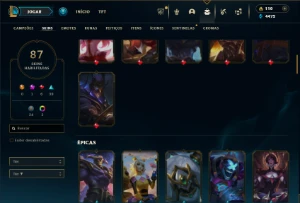 Prata 1 com 150 Champs e 87 Skins - League of Legends LOL
