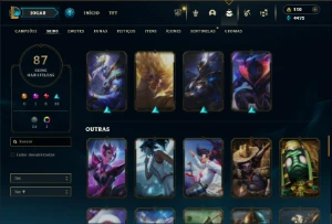 Prata 1 com 150 Champs e 87 Skins - League of Legends LOL