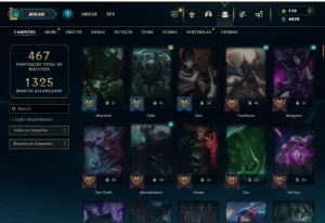 Prata 1 com 150 Champs e 87 Skins - League of Legends LOL