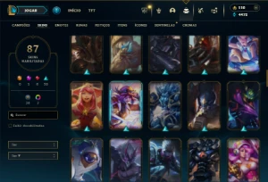 Prata 1 com 150 Champs e 87 Skins - League of Legends LOL