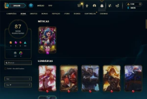 Prata 1 com 150 Champs e 87 Skins - League of Legends LOL