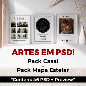 Pack PSD Casal + Pack PSD Mapa Estelar - Dia dos Namorados